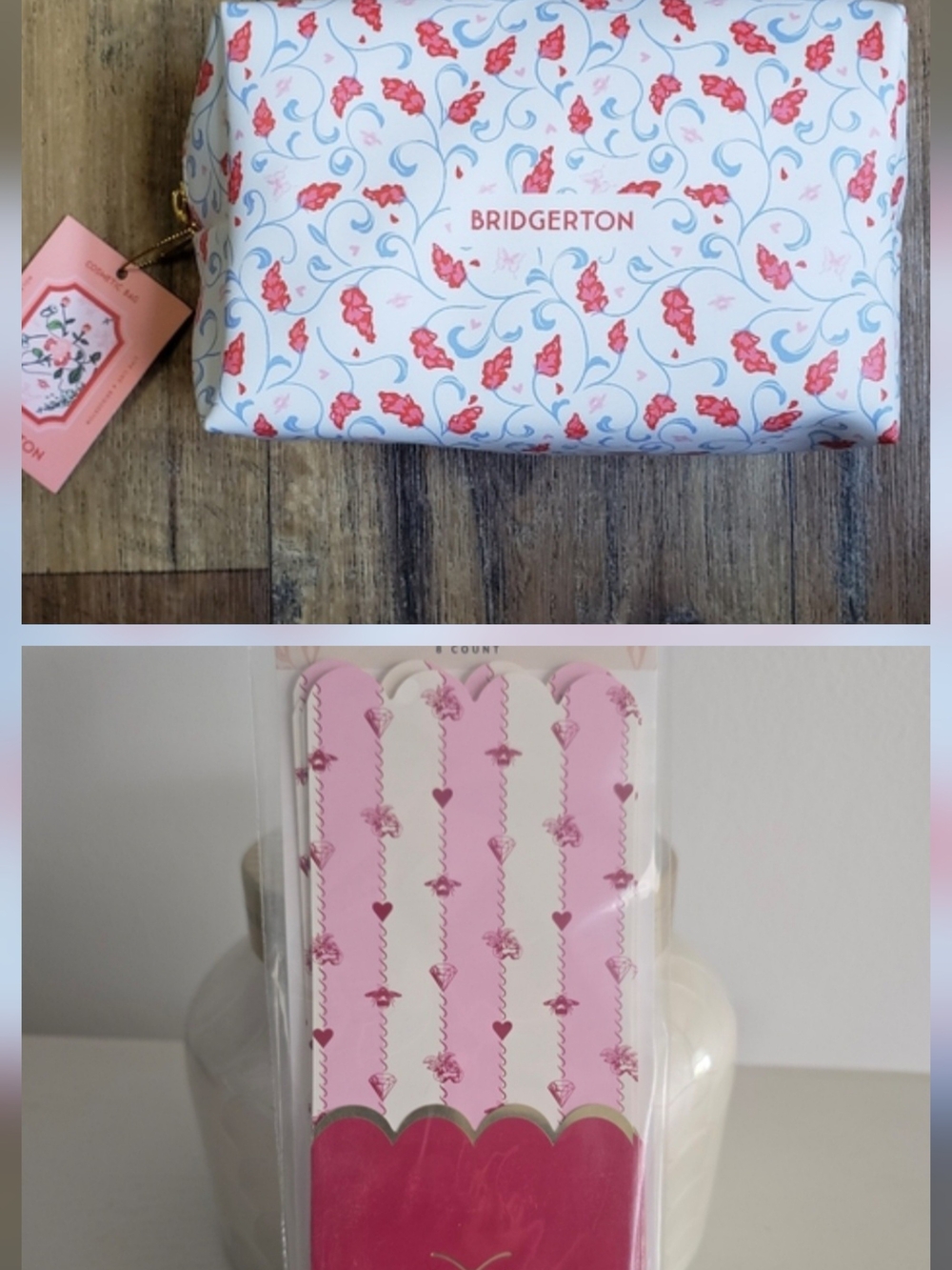 Bridgerton Bridgerton Cosmetic Bag &Silverwho Holder Set NWT